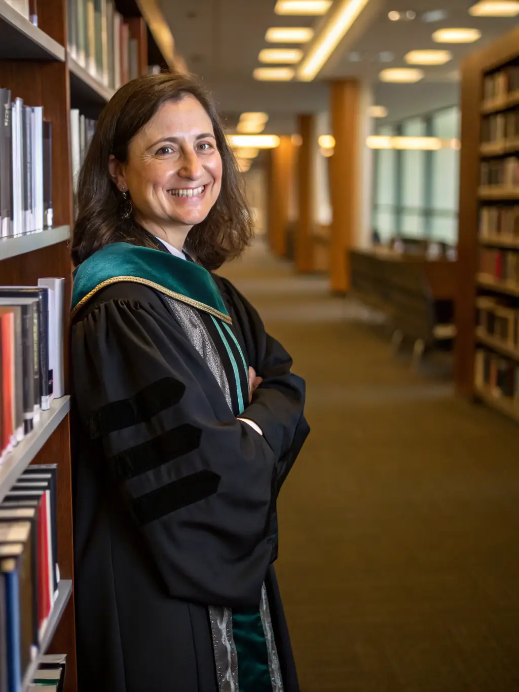 A professional headshot of Dr. Emily Carter, a leading expert in renewable energy technologies, smiling confidently. She is a keynote speaker at the Lamphub energy conference.